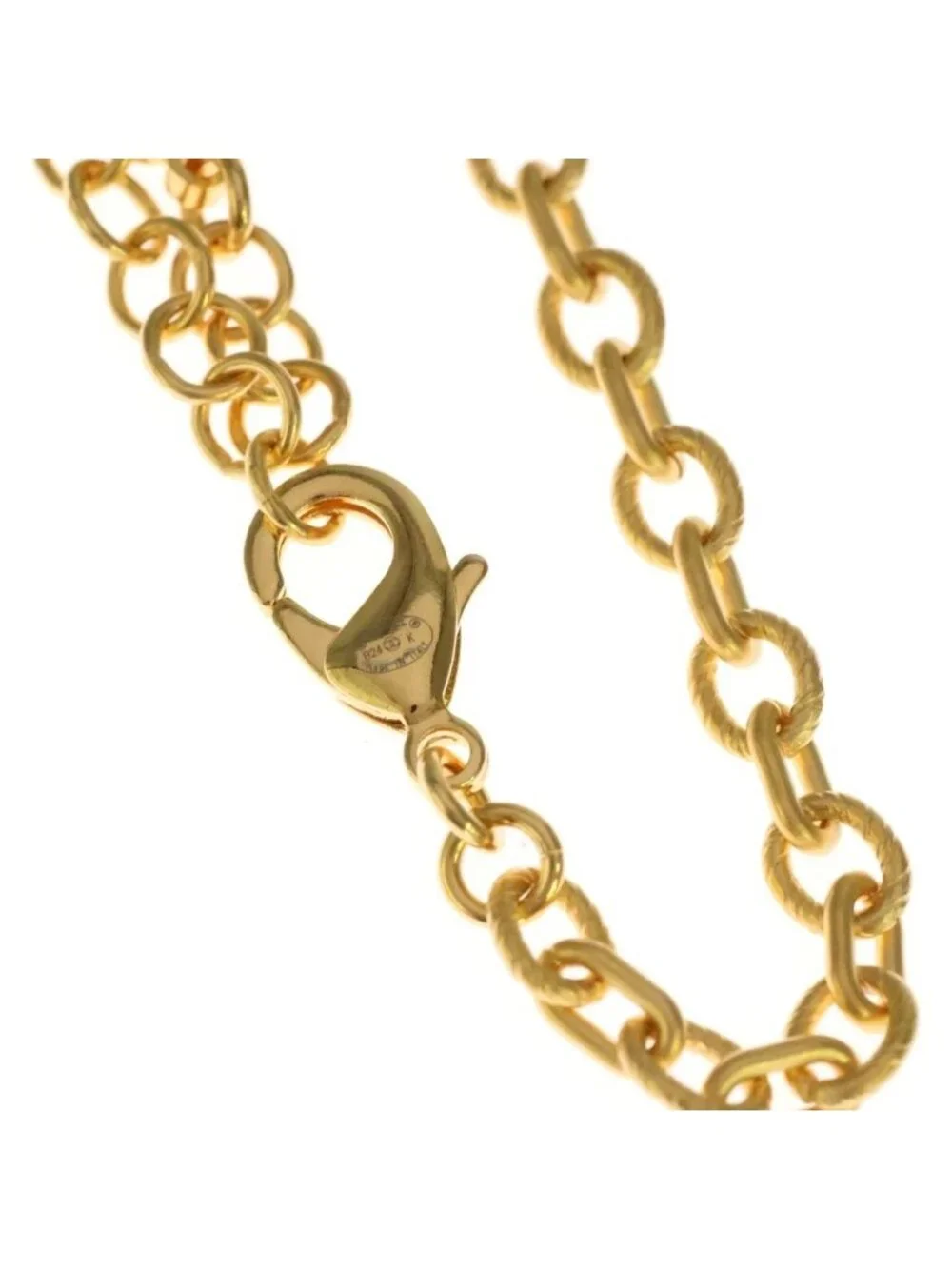 Chanel CC Logo 24K Rhinestone Chain Long Necklace Gold